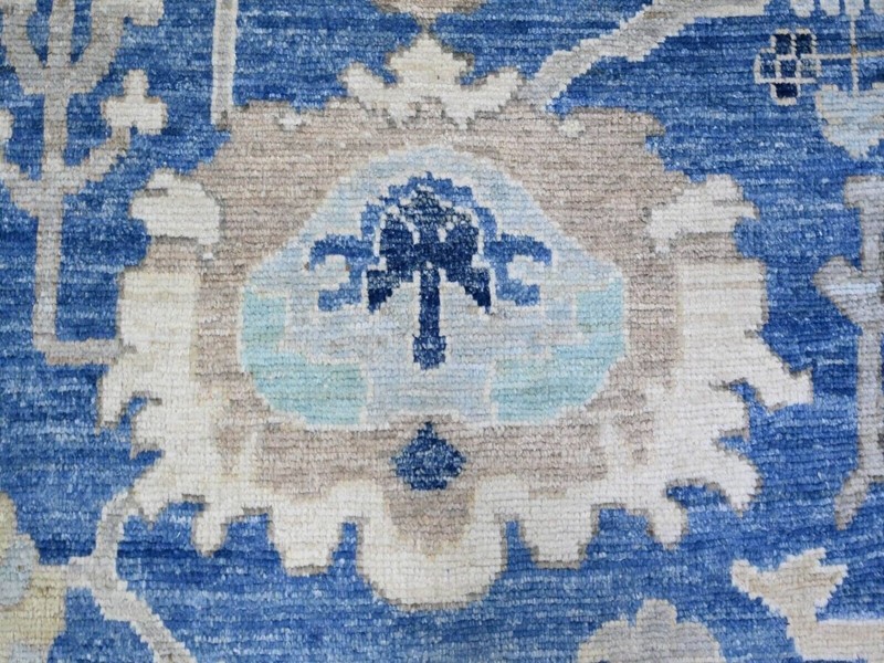 Exquisite 11'7"x16'6" Everton Blue,Hand Knotted,Angora Pile Oushak Rug gallery