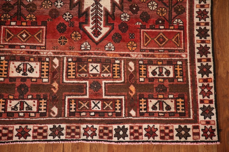 Vintage Traditional Geometric Red/ Ivory Area Rug 4'x7' Wool Hand-knotted Carpet gallery