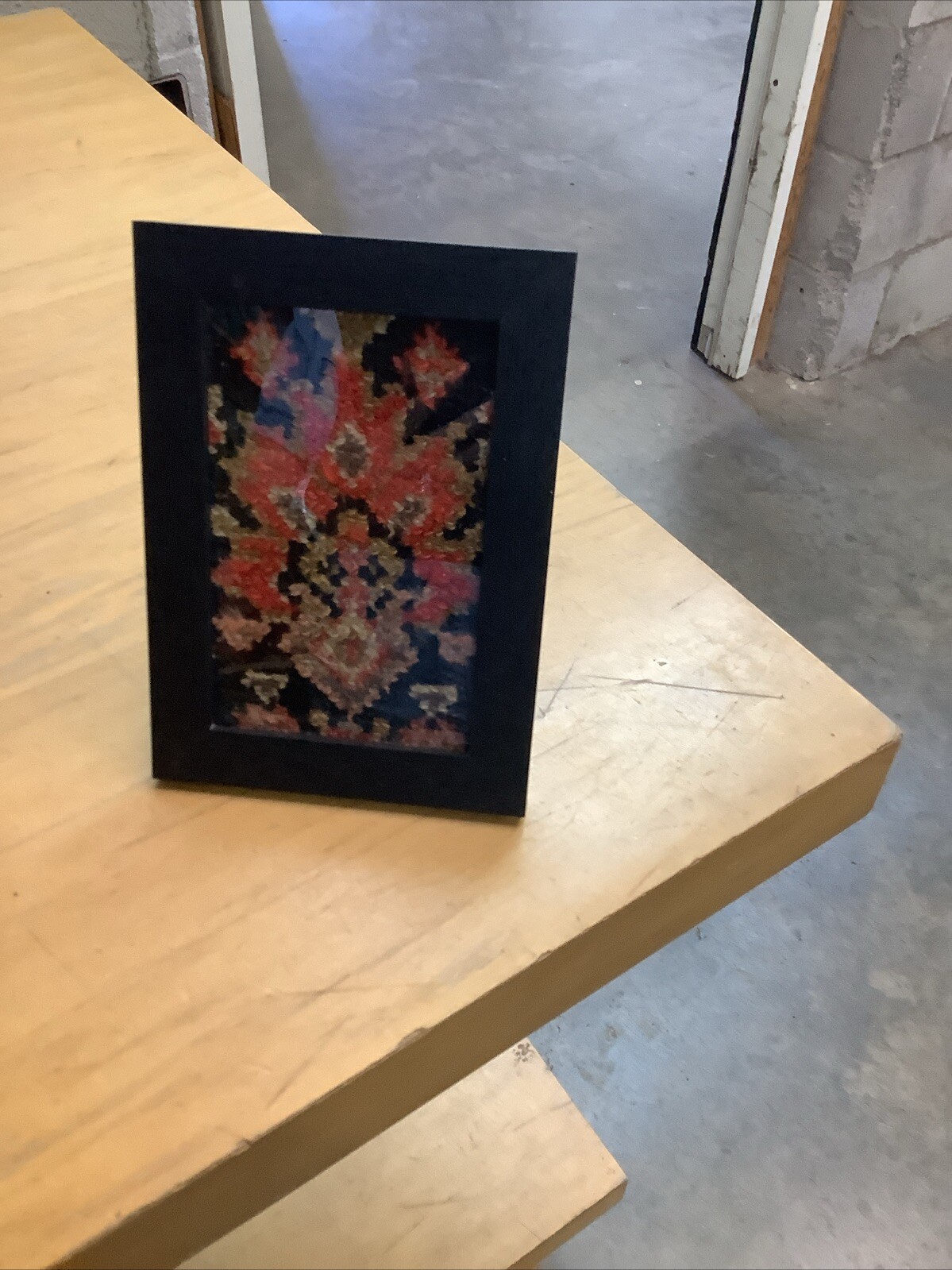 Small Framed Hand Knotted Rug remnants (3”x 5”) gallery