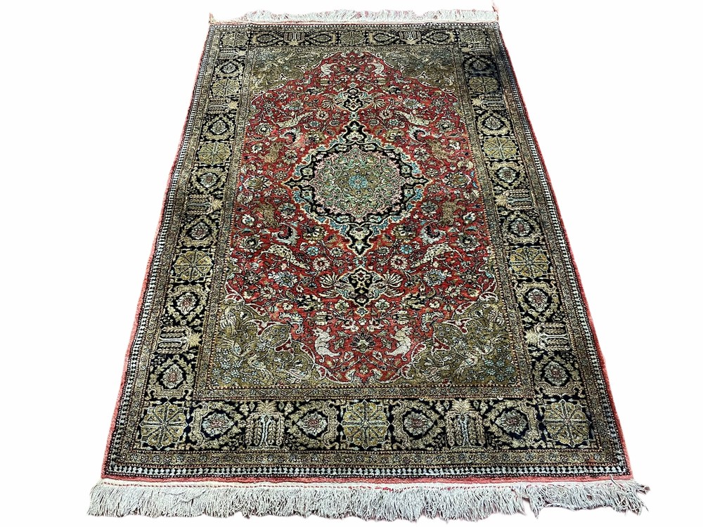 3' X 5' Vintage Fine Hand Made Turkish Oriental Silk Rug 400 KPSI Wow