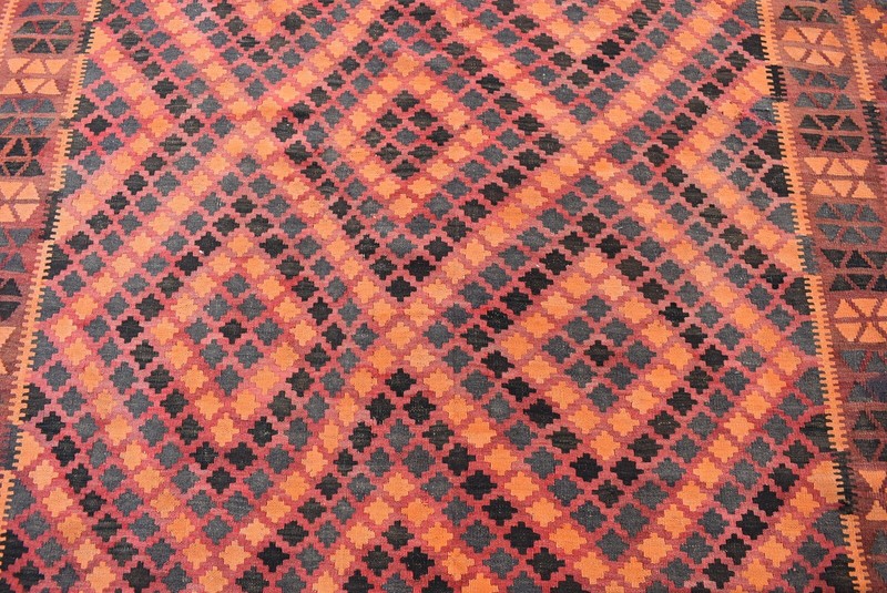 10'5 x 15'9 ft Handmade vintage afghan maimana large kilim rug, palace size rug gallery