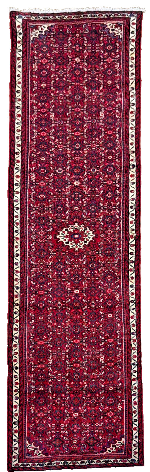 3x14 Hand Knotted Wool Runner Rug Hamedan Tribal Oriental Hallway Carpet Red gallery