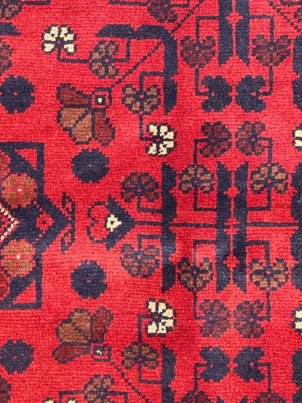 Handmade Wool Area Rug, 4x6 , Red & Black Rug, Oriental Rug gallery