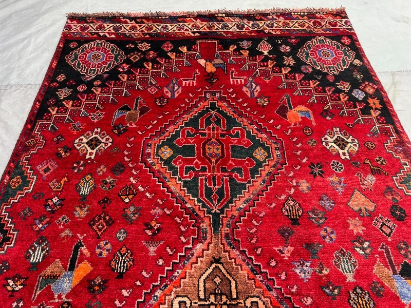 4'3 x 8'7 ft Vintage Afghan Tribal Pictorial Hand knotted Wool Traditional Rug gallery
