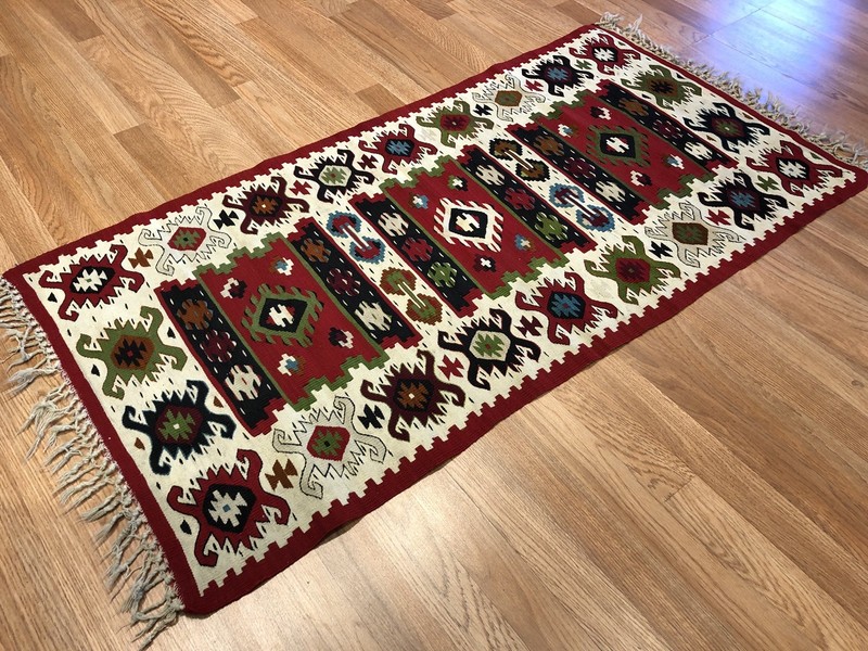 Beautiful Bessarabian - 1960s Antique Romanian Kilim - Tribal Rug - 2.6 x 4.4 ft gallery