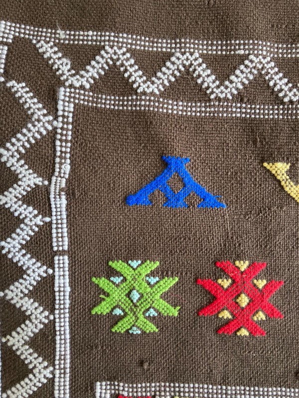 Vintage Handmade Moroccan Berber Wool Kilim Rug 92x55 cm gallery