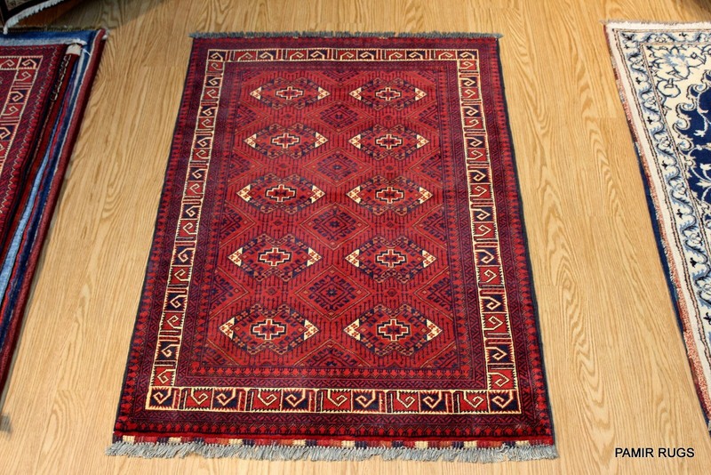 _HAND-MADE_Turkoman Beshir Tribal Wool Rug 3'5"x5 ft. wool hand knotted Turkmen gallery