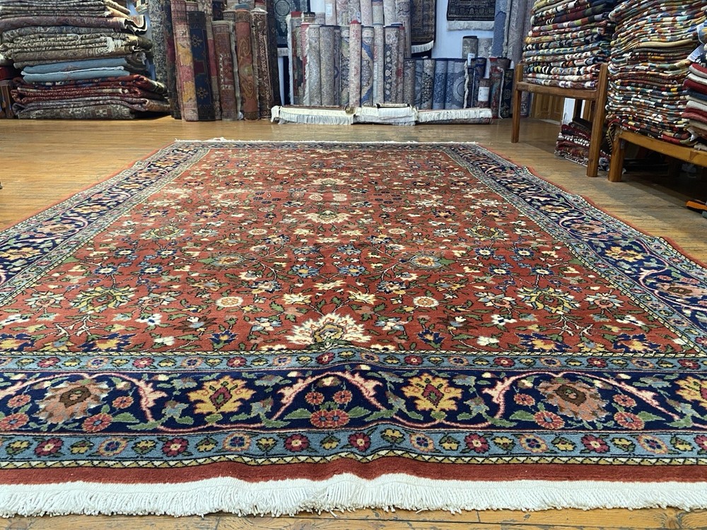 Unique Floral Vintage 1940-1950's Hereke Rug 7’x11’ Wool Turkish Carpet