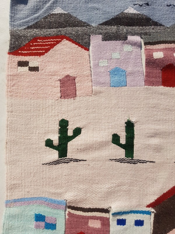 Vintage Traditional Handcrafted Latin American Kilim Rug for Home Décor 90x72 cm gallery