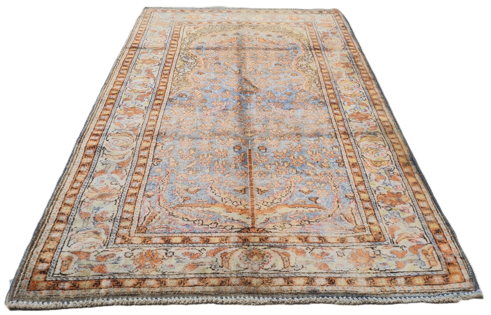 Amazing Hand Knotted Vintage Tribal Kaisery Qaisery Wool Area Rug 4.4 x 2.11 Ft gallery