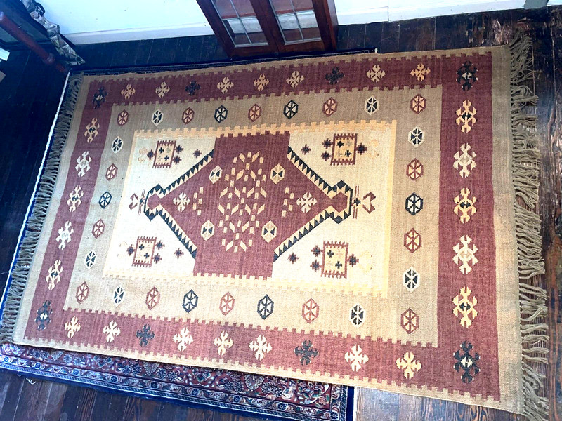 Handmade Vtg Indian Kilim Rug, Traditional Wool Area Rug gallery