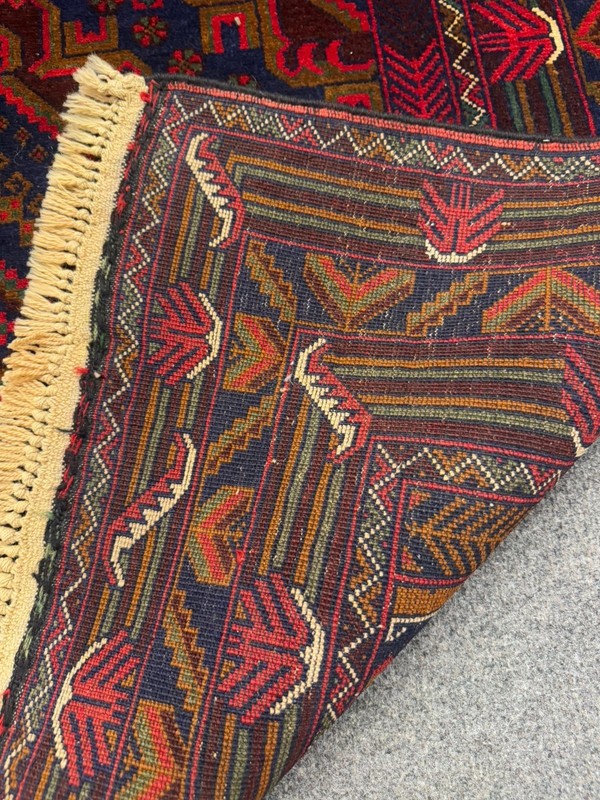 Vintage 7x4 Ft Tribal Geometric Rug | Hand Knotted Wool | Boho | Wall Hanging gallery