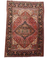 Vintage Red Floral Oriental Wool Rug Hand-Knotted Living Room Carpet 7×10 Ft