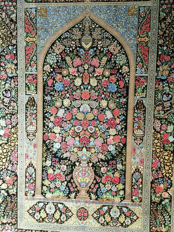 Fine Vintage 1970 Authentic Hand Made Knotted 100% Silk Rug gallery