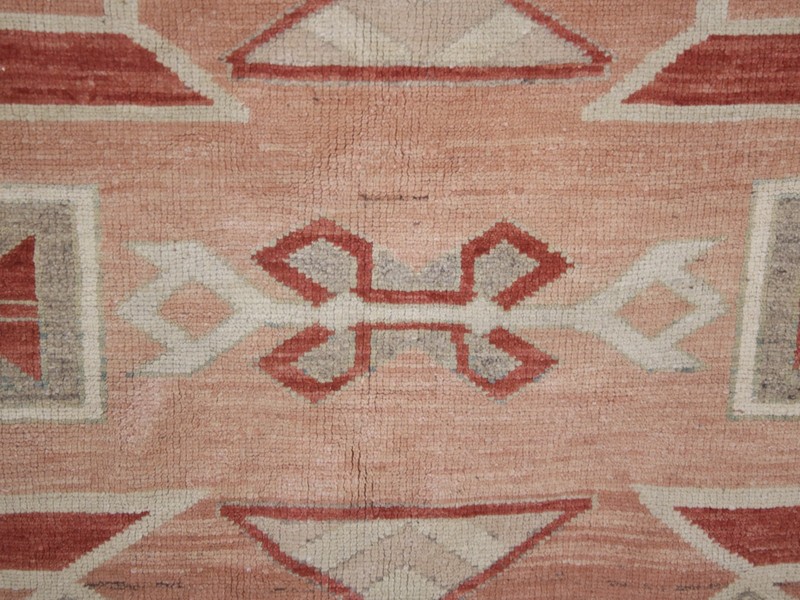 7x9 Red Orange Large Area Rug, Handmade Turkish Rug, Wool Rug, 7.3x8.7 Ft gallery