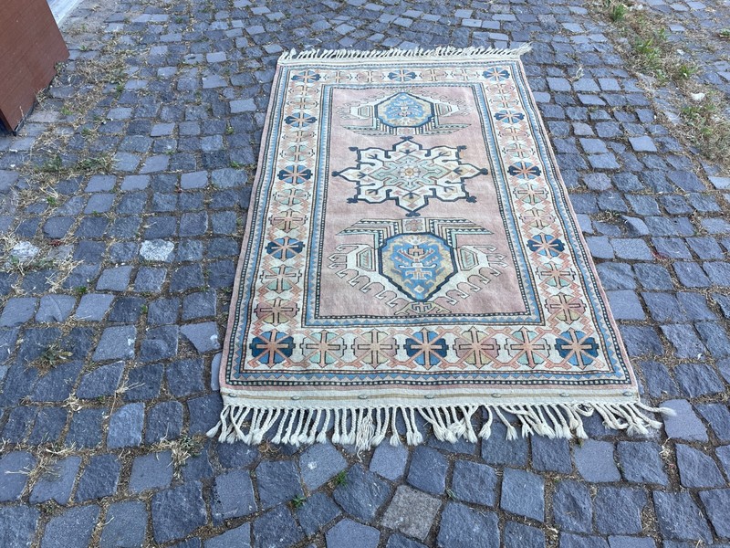Home Decor Rug, Turkish Vintage Rug, Boho Decor Rug, Oushak 3,7 x 6,1 ft gallery
