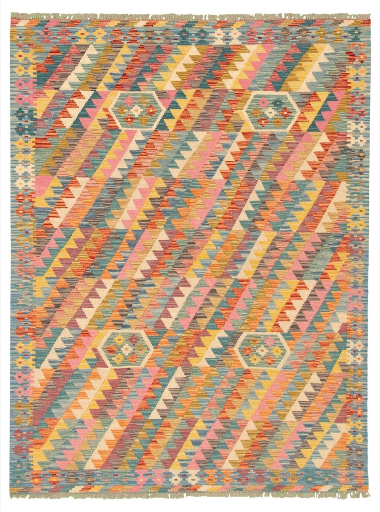 Vintage Hand Woven Area Rug 5'8" x 7'10" Traditional Wool Oriental Carpet