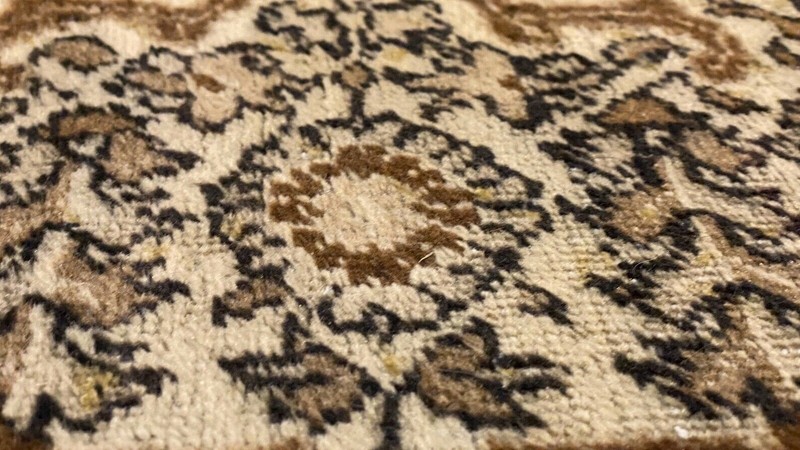 Bohemian Antique 1920-1930's Wool Pile Wool Colored Bunyan Area Rug 6’6x9’4” gallery