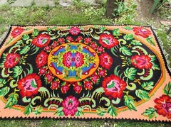 Masterpiece Romanian Hand Spun Wool Flat-Woven Kilim rug carpet 5.18 x 8 ft