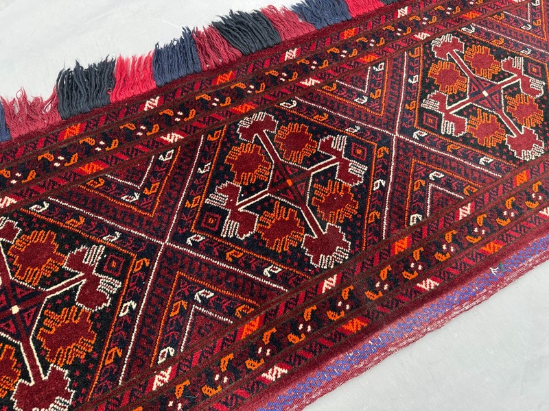 1'6 x 6'5 ft Vintage Turkmen Jalar Wall Hanging Area Rug Hand Knotted Wool Rug gallery