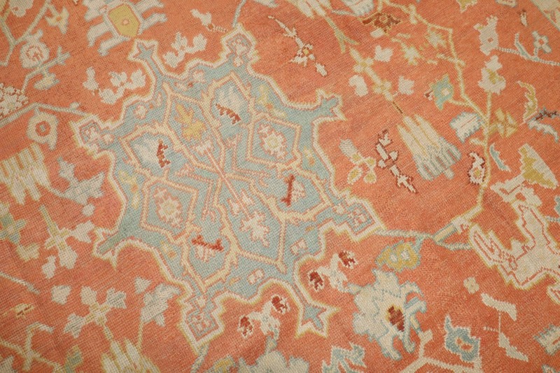 Antique Gorgeous Turkish Oushak Ushak Rug Size 11''7''x15'6'' gallery