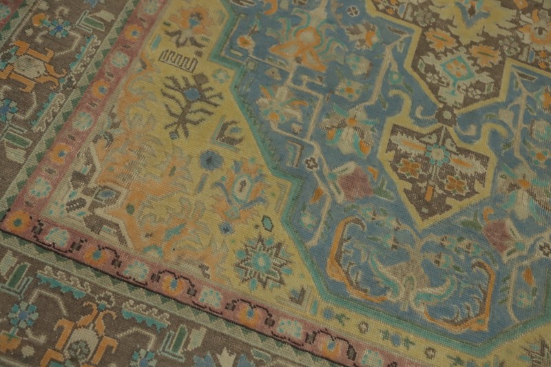 Distressed Blue Traditional Area Rug 6x10 ft Hand-knotted Wool Vintage Carpet gallery