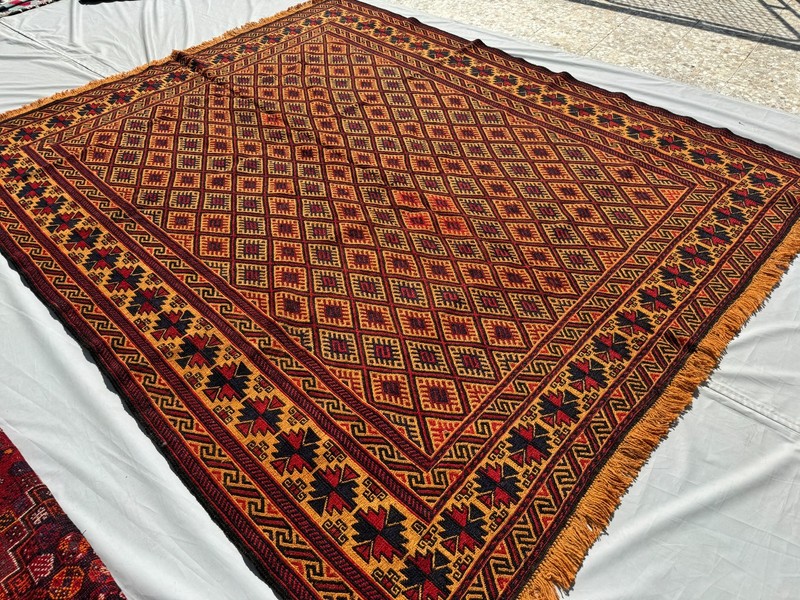 7x8 ft Afghan Handwoven Vintage Kilim Rug Traditional Tribal Turkmen Area Carpet gallery