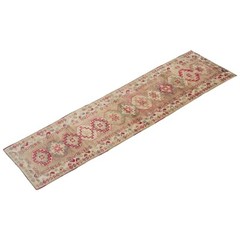 Runner Rug,Vintage Rug,Oushak Rug,Turkish Rug,Turkish Oushak,3 x 13’6 feet