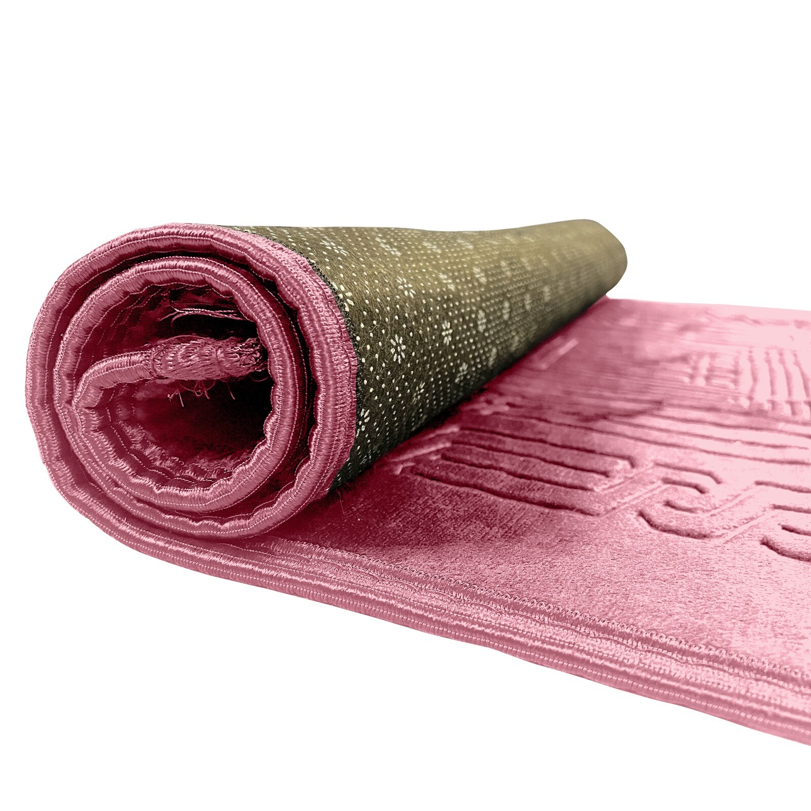 Two Islamic Prayer Rug Oversized Soft Thick Plush Musalla Mat Pink سجادة صلاة gallery