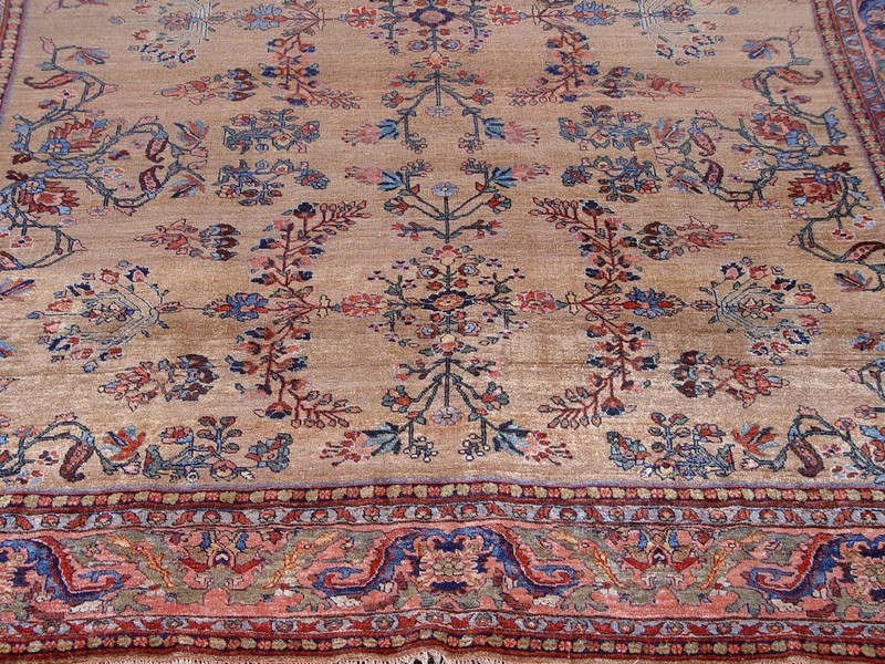 Rare Antique Bijarr Hand Knotted Wool Kurdish Camel Hair Oriental Rug 9' x 12' gallery