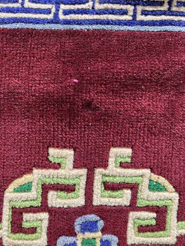 Vintage Chinese Tibetan Handmade Floral Multicolor Wool Rug 2 Carpet gallery