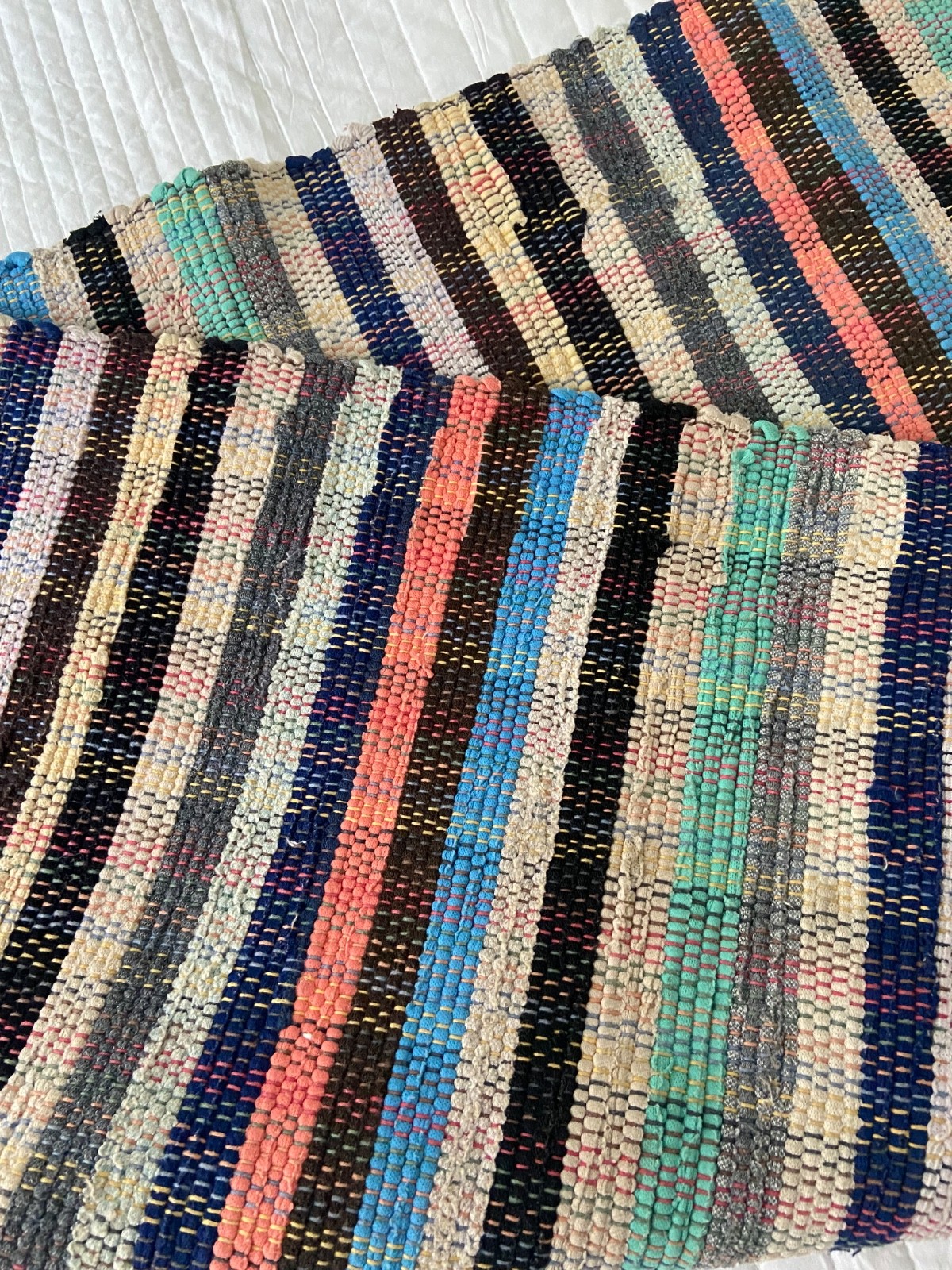 Hand Made Rag Rug (28 x 67) Vintage gallery