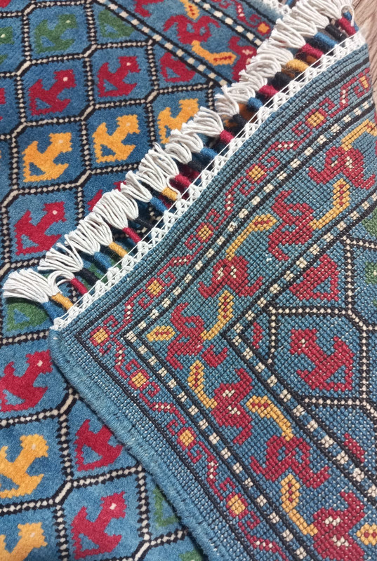 Vintage Afghani Rug - Traditional Geometric Pattern, Handwoven 1.03 x 0.78 m, Tr gallery