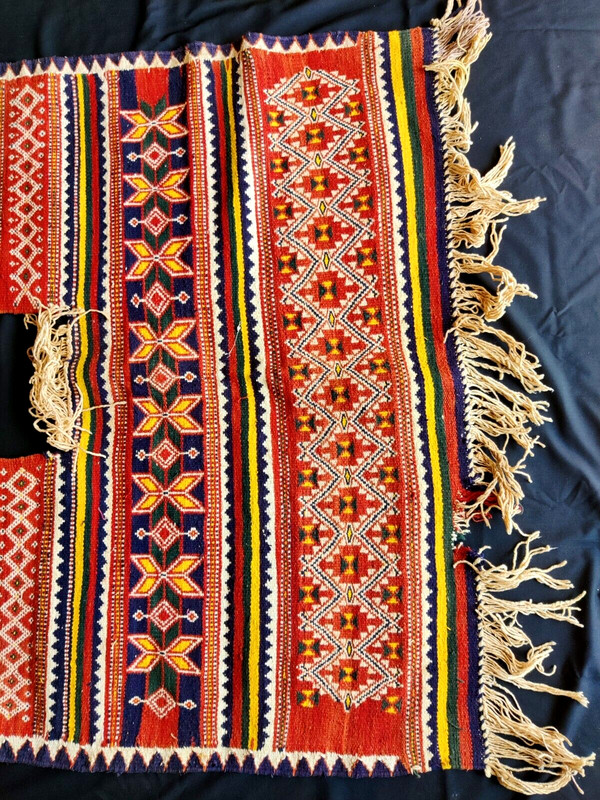 19c Vintage Desert Sindh Art Hand Woven Multi Color Camel Rug 54" x 34" Old CL13 gallery