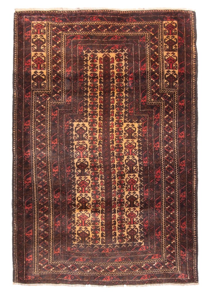 Vintage Traditional Hand-Knotted Area Rug 3'3" x 4'9" Oriental Wool Carpet