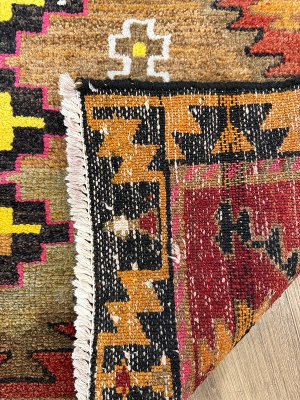 Antique Tribal Design Luri Wool Rug 3.4 X 4 Vegetable Dyes gallery