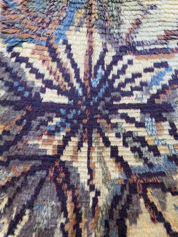 Vintage Beautiful Hand Knotted Swedish Scandinavian Rya Shag Wool Rug Carpet gallery