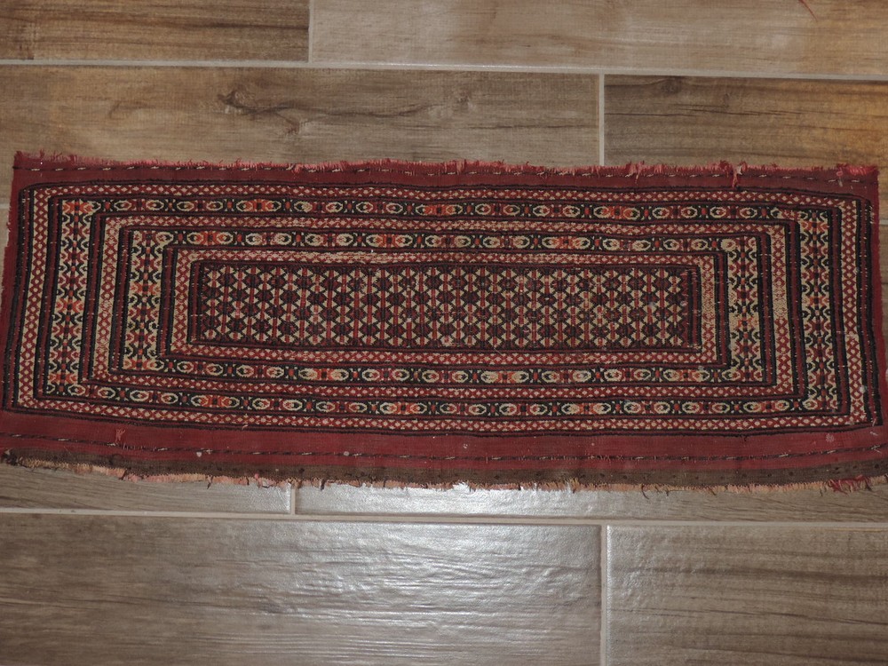 Handmade Tekke Turkoman Torba Flatweave Wool Rug