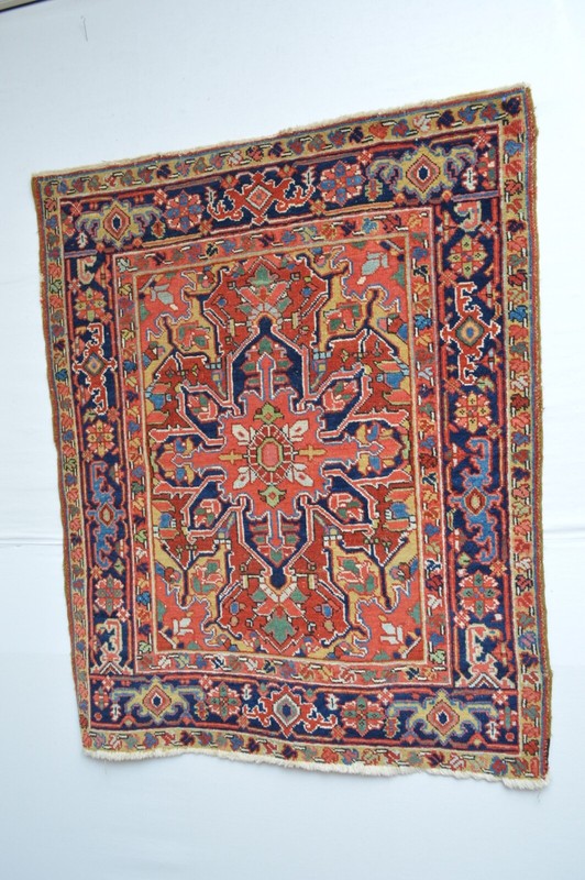 WONDERFUL ANTIQUE RARE SMALL SERAPI HERIZ RUG gallery