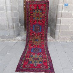 3×10 Karaja Persian Patterned old runner rug 3.12 x 10.43 ft Vintage 95 x 318 cm