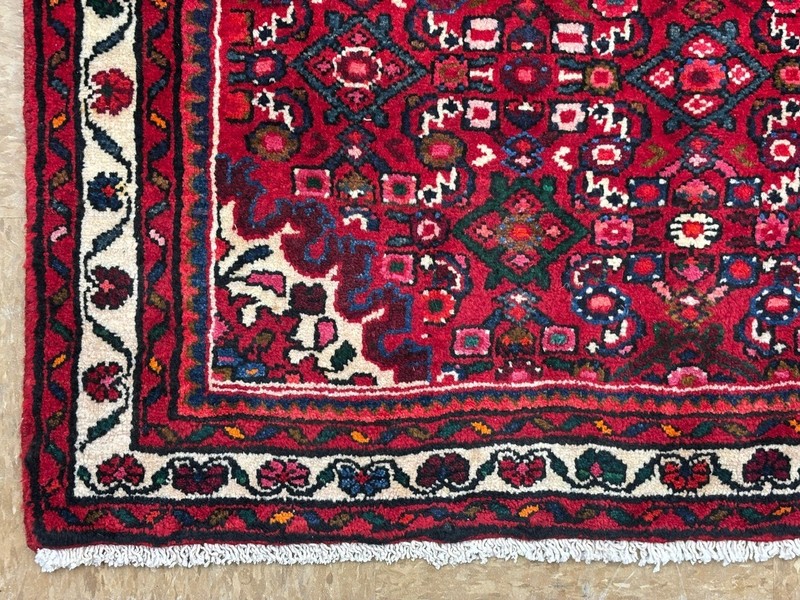 3x14 Hand Knotted Wool Runner Rug Hamedan Tribal Oriental Hallway Carpet Red gallery