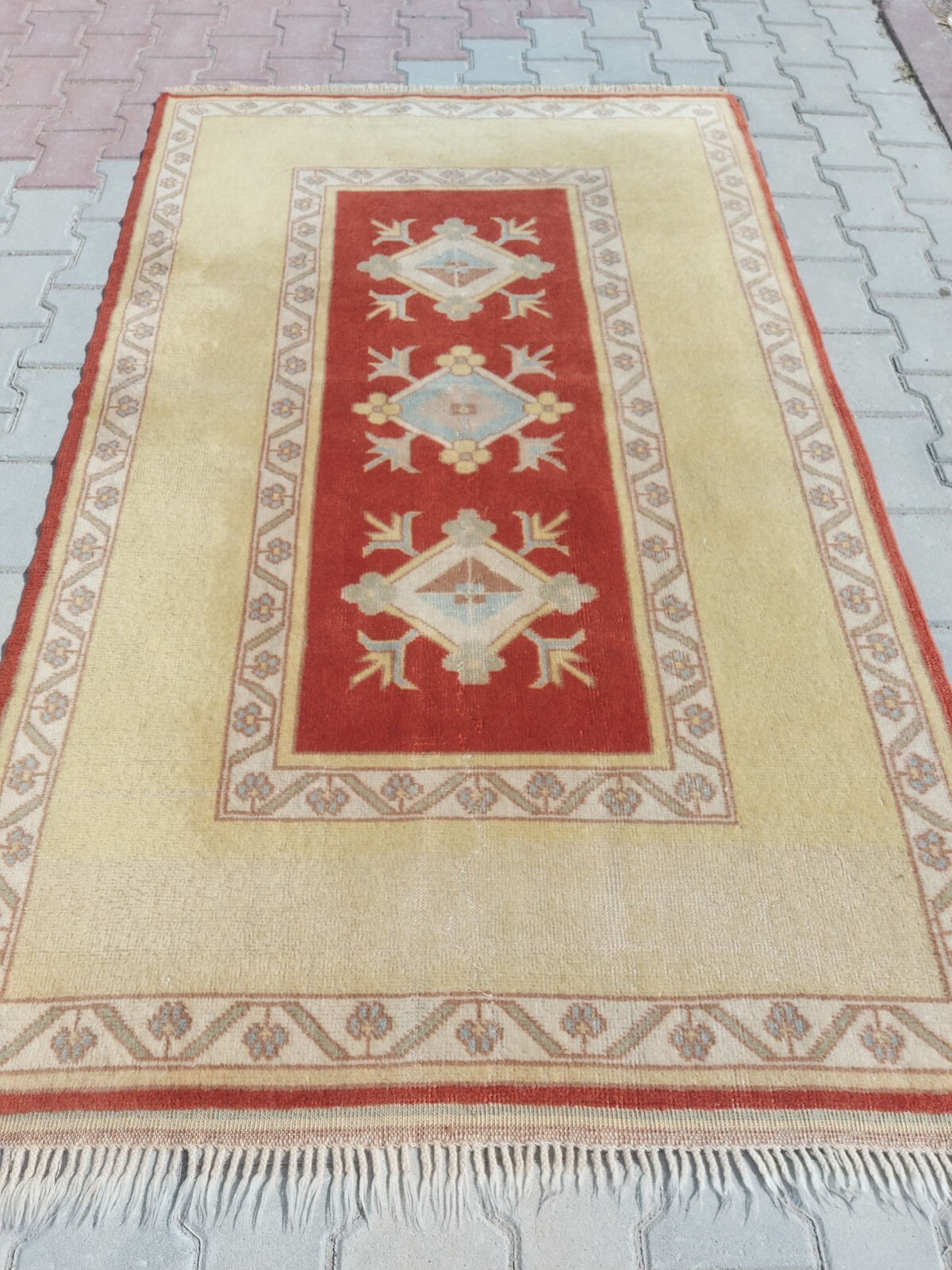 Handmade Rug, Vintage Handmade Rug Handmade Wool Rug Natural Antiq Vintage Rug gallery