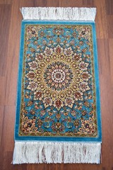 Silk Rug 100 % Bamboo Silk Mini Rug 16” x 23” Home Decor Rug Wall Hangings Rug