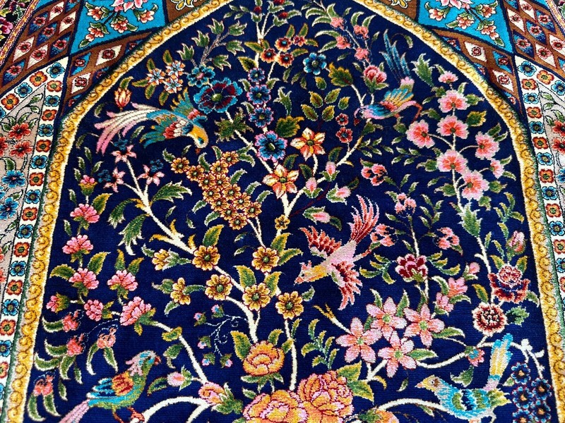 Luxurious New Silk Rug Oriental Floral Pattern Premium Quality Carpet 3x4 ft gallery