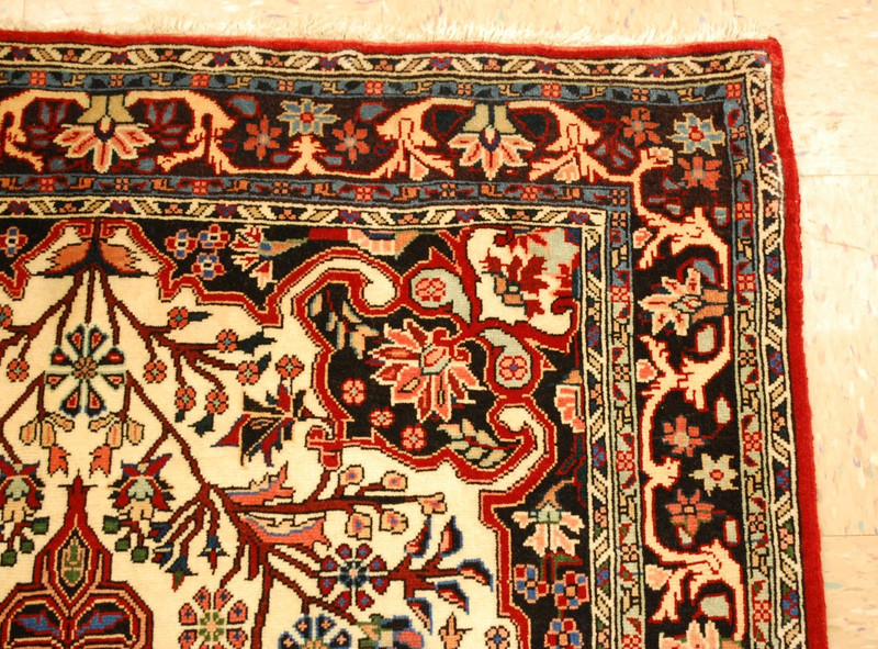 NATURAL WOOL Old Oriental Rugs Hand Woven,knotted size Approximately 3'9" x 5' gallery
