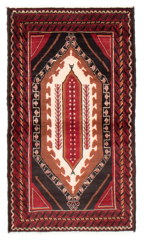 Vintage Red Traditional 3'3" x 6'0" Hand-Knotted Oriental Wool Area Rug