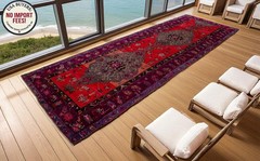 Turkish Runner Rug Hand Knotted Tribal Large Runner Organic Wool Vege dye 5′x16′