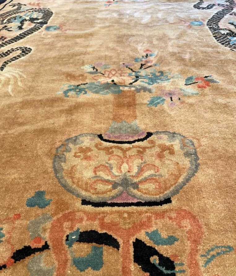 Antique Peking Chinese Oriental Dragon Rug 5’3” X 7’11” #8048 gallery