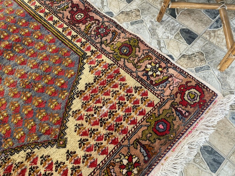 1960s Geometric Turkish Vintage Area Tribal Handmade Anatolian Rug 4.5x6.8 ft gallery
