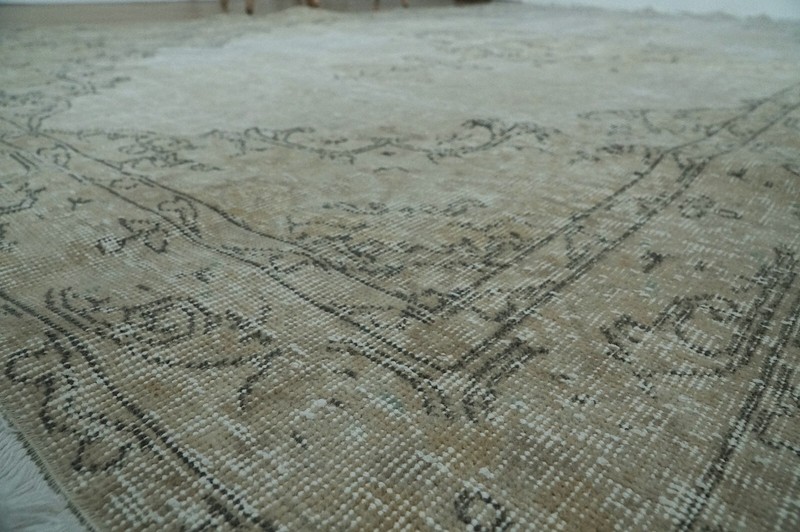 Neutral Beige Vintage Turkish Rug, Wool Woven Boho Decor, 5.15x8.56 ft. H-2684 gallery